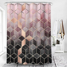 Modern Geometric Bathroom Waterproof Shower Curtain