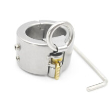 Stainless Steel Scrotal Restraint Ring for Men, Adjustable Metal Penis Ring, Testicular and Glans Cock Ring