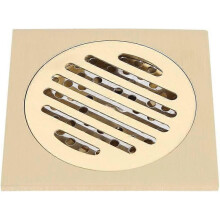 4x4 Inch Brass Square Anti-odor Floor Drain, Hair Catcher for Shower Drain with Removable Strainer, Bathroom Shower Drain Protector Waste Grate
