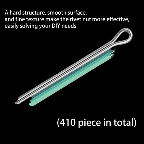 410Pcs Cotter Pin Split Pin Fastener Hitch Pin 6 Size Rustproof 1