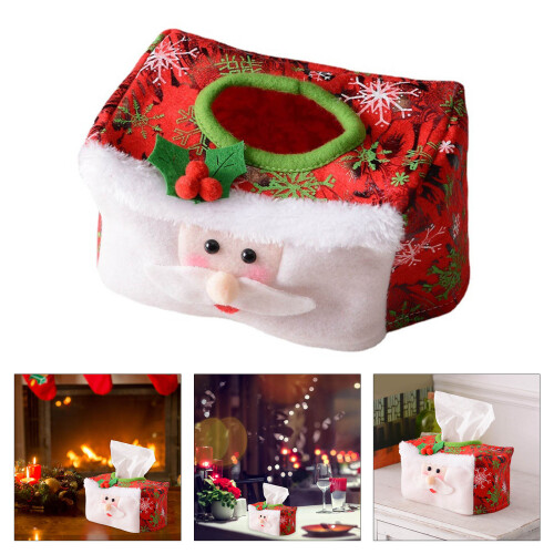 Durable Fabric Santa Tissue Holder Christmas Themed Paper 1