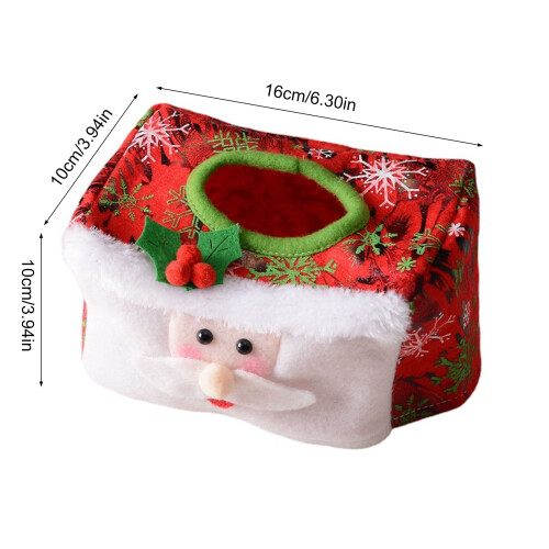 Durable Fabric Santa Tissue Holder Christmas Themed Paper 2