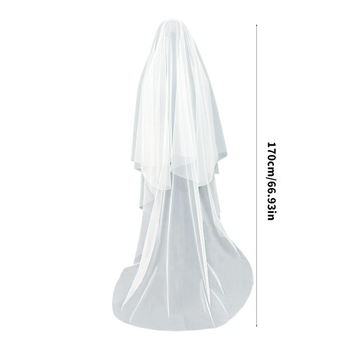 Romantics Floor Length Bridal Veil with Secure Comb Exquisite 2