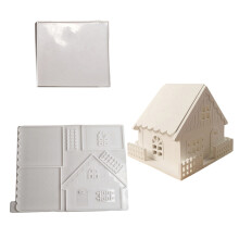 Set of 2 Sturdy Silicone House Moulds For Winter Scene House And