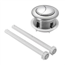 Toilet Flush Button, 48mm Dual Button Universal Flush for Water Tank, Ceramic Cover Vintage Valve Switch, Silver