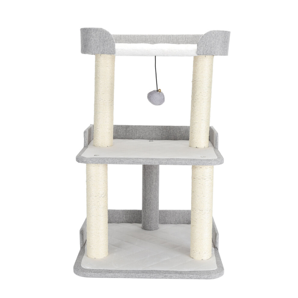 3-Layer Cat Tree Tower â 49x45x70cm, Scratch-Resistant Multifunctional Climbing Frame-image-OPC-PKF6C55-NEW