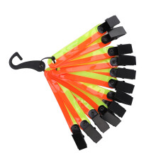 12PCS High Visibility PVC Trail Markers with Reflective Clips for Hiking Outdoor