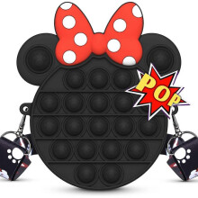 Popit Fidget Handbag, 2 in 1 Pop Fidget Purse with Adjustable Shoulder Strap Length(Minnie)