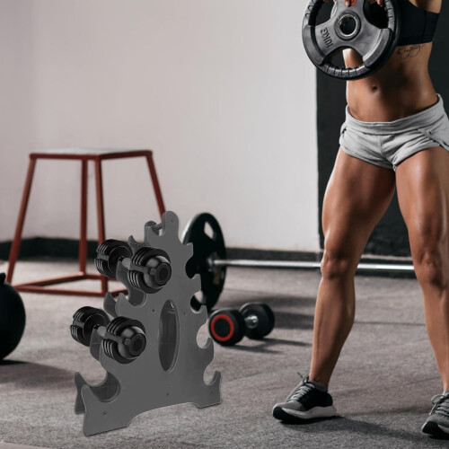 Strength Training Dumbbell Rack - Compact Metal Shelf Organizer with Multi-Level Storage for Various Weights 2