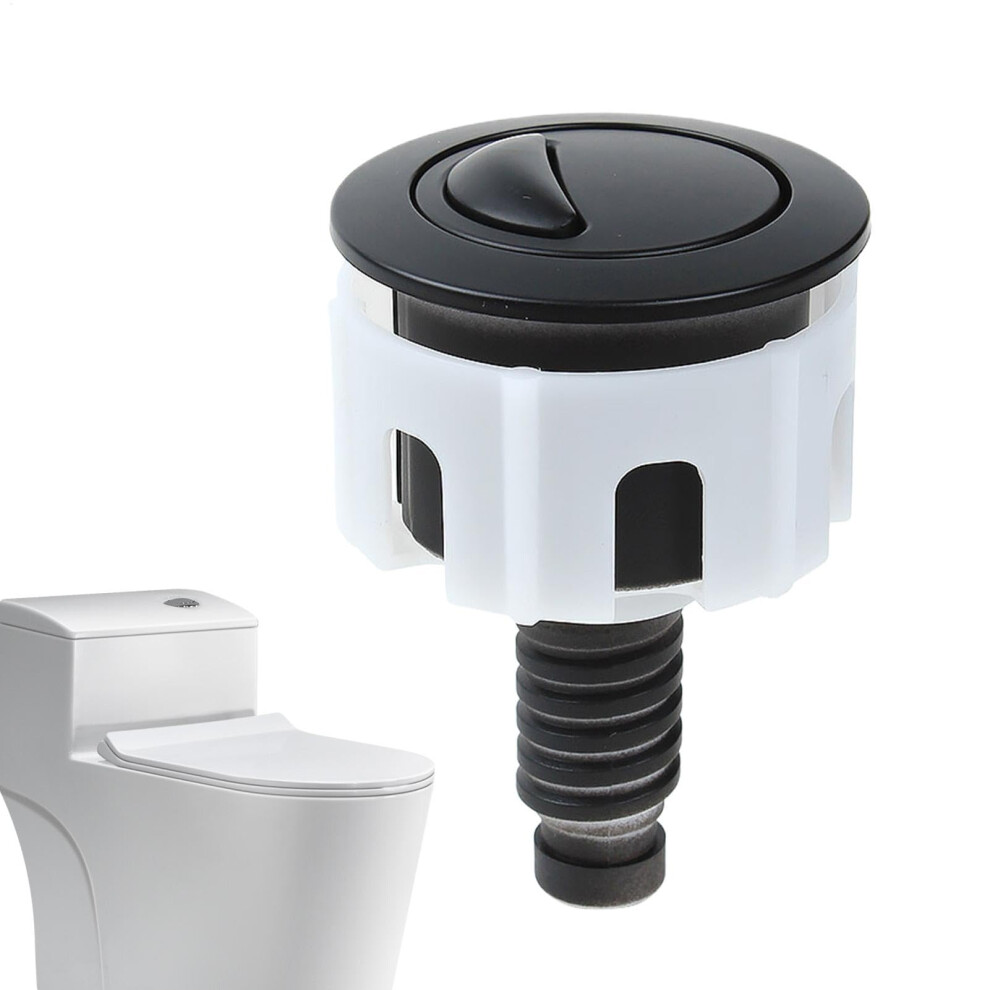 Flushing Toilet Button - Round Push Button For Double Flush, Rustproof Bathroom Wire Control, Black Toilet Accessory 6038364310736