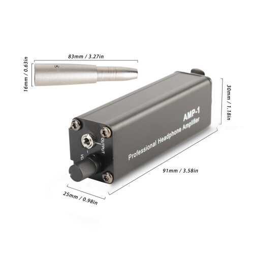 XLR to 3.5mm Headphone Volume Controller Portable Amplifier Metal 1