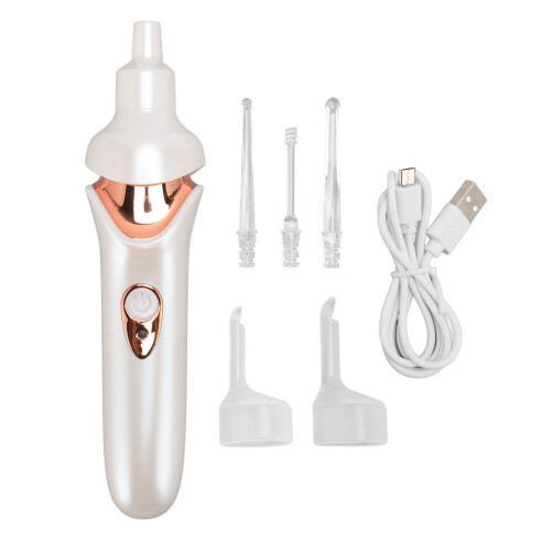 Set mini spatole auricolari con LED, 200 mAh, ABS bianco 1