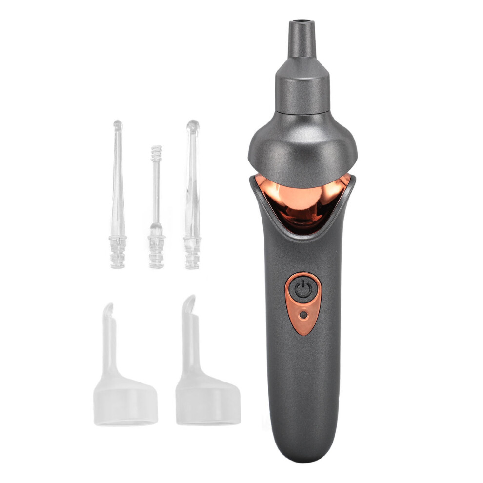 LED Lighted Earpick Set Electric Ear Wax Vacuum Cleaner, Gray, 200mAh