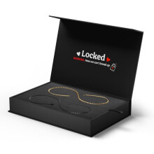(Black & Gold) Locked Unisex Permanent Couples Bracelets with Special Clasp - Perfect Date Night Gift for Anniversary, Mothers Day, Ramadan and Birthday