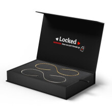 (Gold) Locked Unisex Permanent Couples Bracelets with Special Clasp - Perfect Date Night Gift for Anniversary, Mothers Day, Ramadan and Birthday