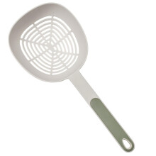 Kitchen Slotted Spoon Large Noodle Strainer Spoon Green Silicone Utensil for Cooking and Serving