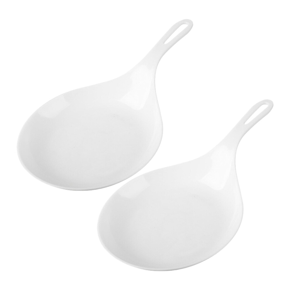 Portable Handheld Dish with Handle - 2 Pcs Large Spoon Tray for Fried Chicken, Snacks, Fruit, Dessert, Cake Platter-image-OPC-PKF6GC5-NEW