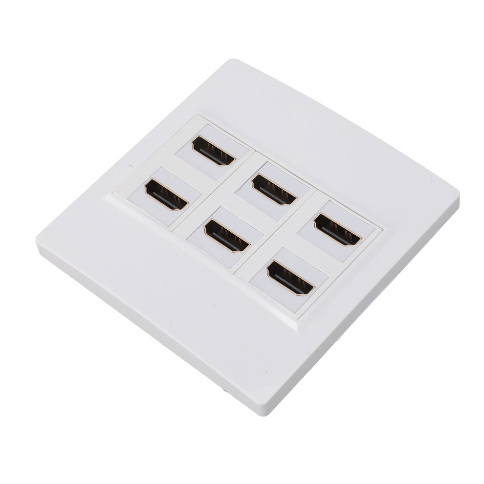 4K Hdmi Wall Plate 6-Port Abs Keystone For Home Setup 9401348917684