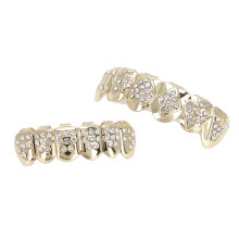 Hip Hop Halloween Brass Teeth Set mit Silikonnuten & Pinzette