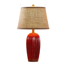 62CM Ceramic Table Lamp, American Retro Design Fabric Desk Light for Bedroom, Living Room, Hotel, E27 Compatible