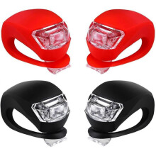 Bicycle Lights Set - Bicycle Head and Tail Lights Including Batteries, (2 White Lights & 2 Red Lights)