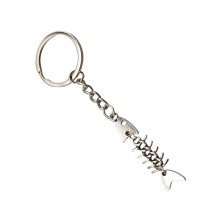Elegant Fishbone Keychain Charm Pendant with Polished Fashion