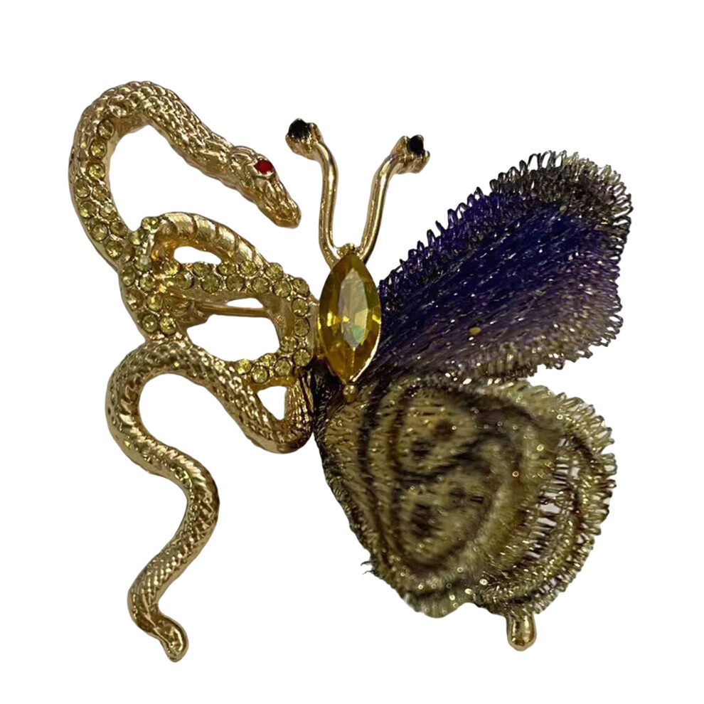 Unique Snake Butterfly Shaped Brooch Casual Wear Elegant Lapel