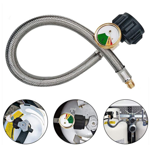 17inch Regulator Propane Hose Connector Replacement Stainless 1