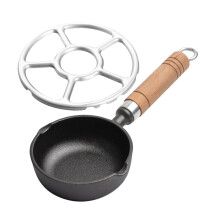 Small Egg Frying Pan Cast Iron with Stove Rack Compact Oil Pot for Melting Butter Cooking Sauces Ideal for Two