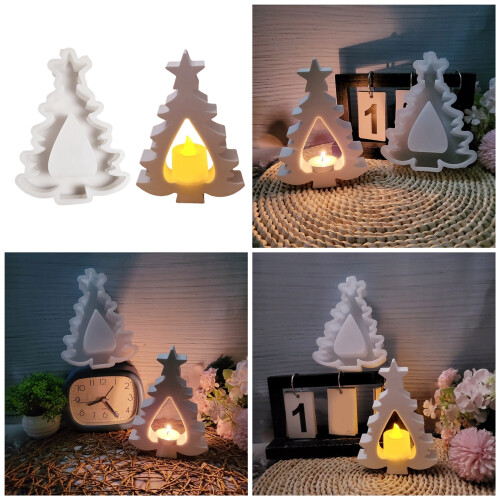 Silicone Candle Bracket Molds Tealight Holder Molds Christmas 1