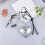 Silver Heart Bowknot Leather Resin Pieces for Adding Elegant to 6