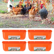 4er-Set großer orangefarbener Hühner-Futtertrog zum Aufhängen
