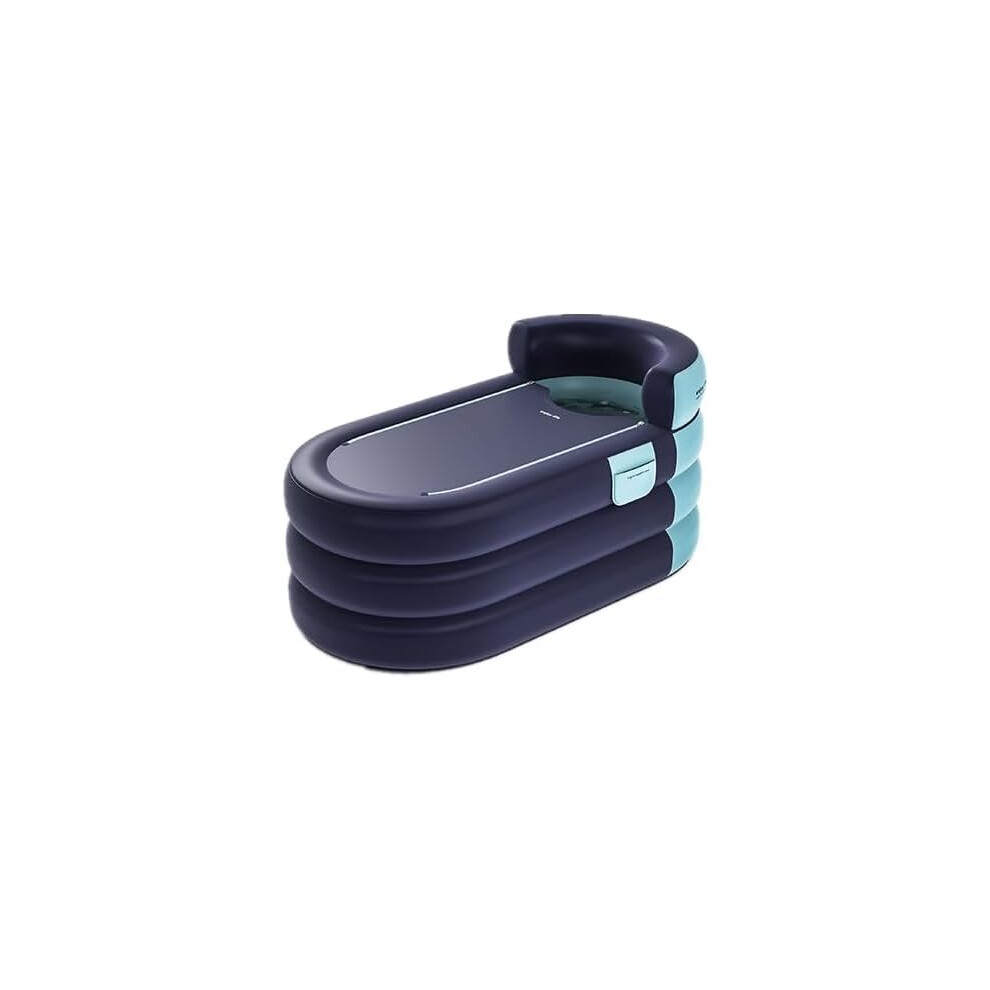 Blue Foldable Ice Bath Tub For Cold Therapy And Injury Recovery, Portable 160X65cm Plunge Pool For Hot Water Soaking
