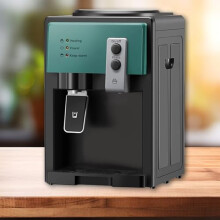 Water Cooler Dispenser - Compact Countertop Bottled Water Cooler for Home and Office, 24x24x37CM Green, Easy Plug Setup