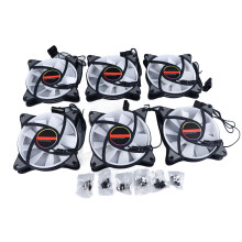 6pcs 120mm RGB LED Fan Silent Multi Layer Colorful