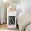 SoBuy Slim White Bedside Table with Drawer, 25x40x60cm 10