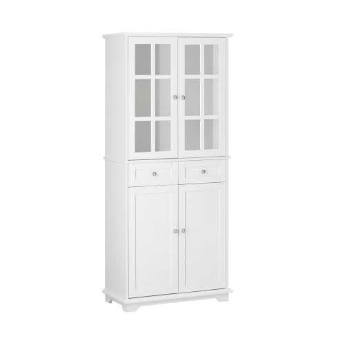 SoBuy FSB76-W Tall Cupboard with Drawers, White