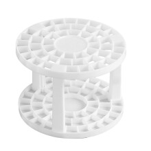 Supporto rotondo per asciugatura all'aria dei pennelli da trucco, plastica bianca