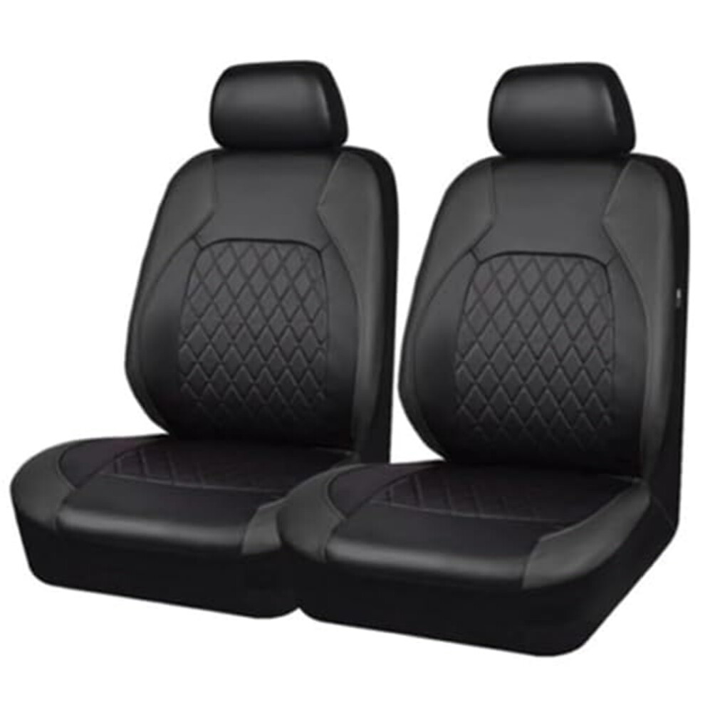 Front Car Seat Covers For Citroen C5 Aircross, C5 X, C-Elysee, Spacetourer - Non-Slip 2-Piece Easy Fit Seat Protector Black 6038364314642