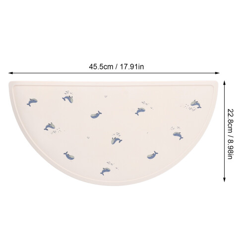 Silicone Baby Meal Mat Waterproof 45.5x22.8cm Whale Pattern 1