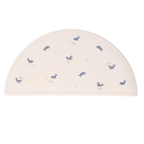 Silicone Baby Meal Mat Waterproof 45.5x22.8cm Whale Pattern 2