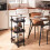 SoBuy 3-Tier Kitchen Trolley with Wheels, Black/Brown 12