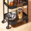 SoBuy 3-Tier Kitchen Trolley with Wheels, Black/Brown 9
