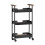 SoBuy 3-Tier Kitchen Trolley with Wheels, Black/Brown 16