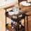 SoBuy 3-Tier Kitchen Trolley with Wheels, Black/Brown 4