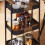 SoBuy 3-Tier Kitchen Trolley with Wheels, Black/Brown 8