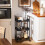 SoBuy 3-Tier Kitchen Trolley with Wheels, Black/Brown 2