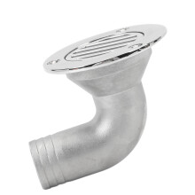 Desagüe de cubierta de barco de acero inoxidable 316, 32 mm, codo de 90