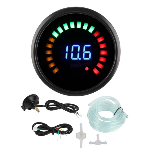 Universal Turbo Boost Gauge Voltmeter 52mm LED 1