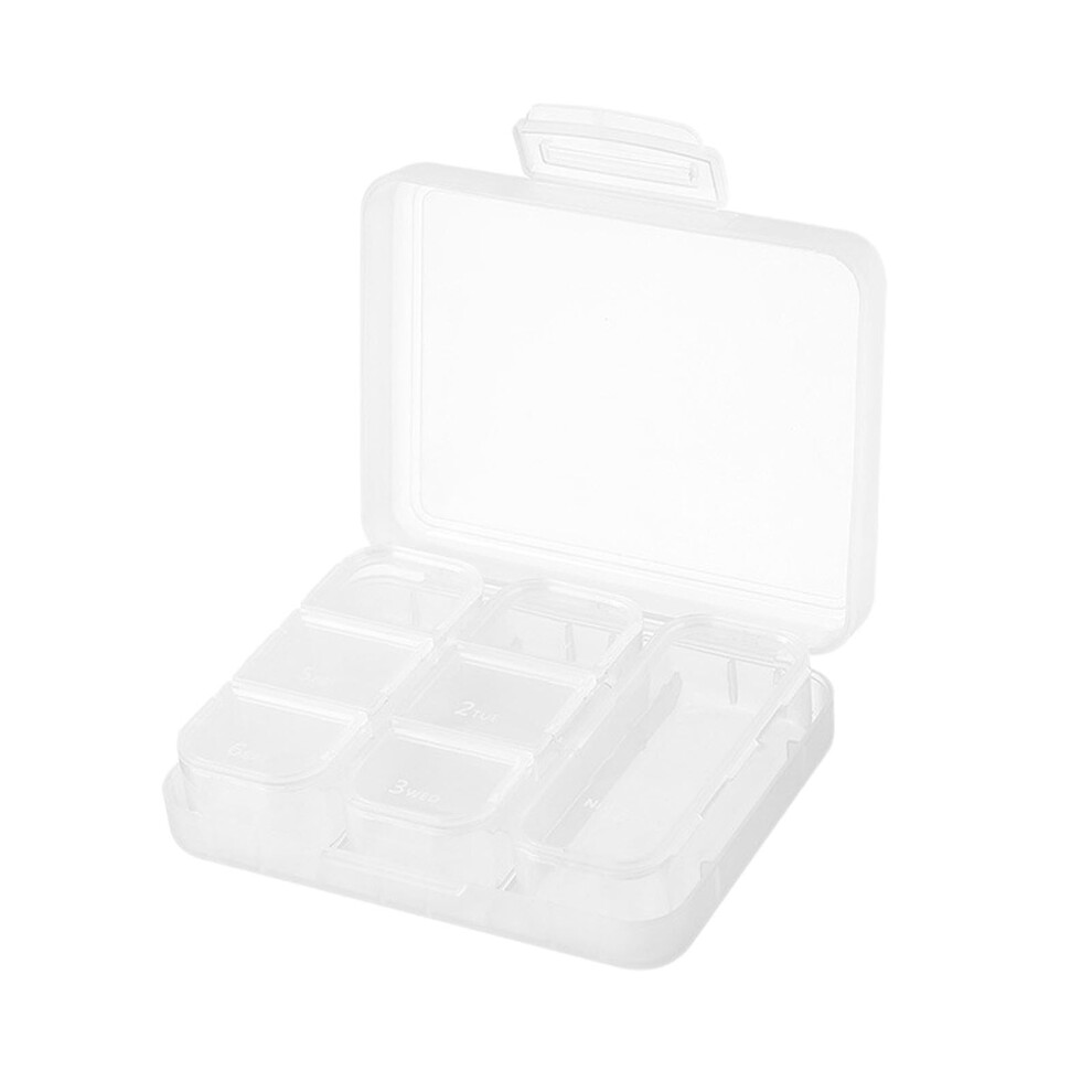 White 7 Days Pill Box Large Compartments Portable Medication Organizer Weekly Planner With Easy-Open Design